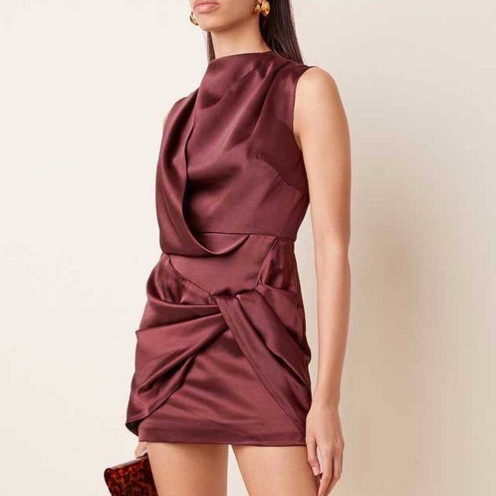 Acler | Jasper Draped Sateen Mini Dress | Size 6